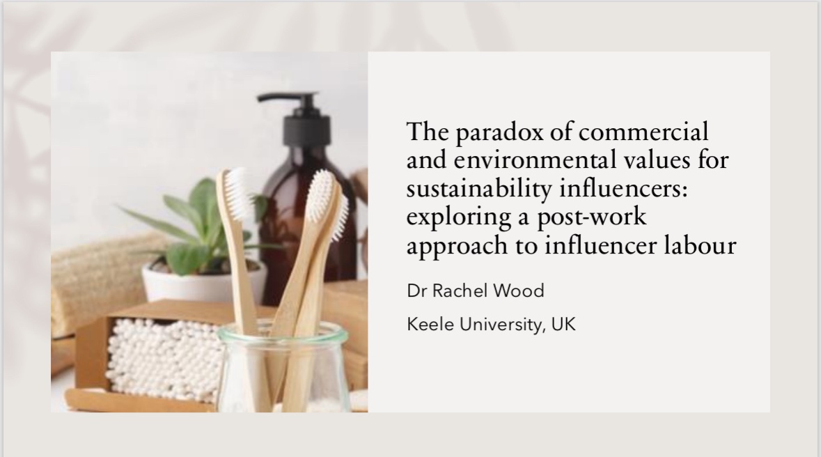 Excited to present my paper at #AOIR2024 this afternoon in this panel - exploring a post-work approach to influencer labour through my research on sustainability influencers.