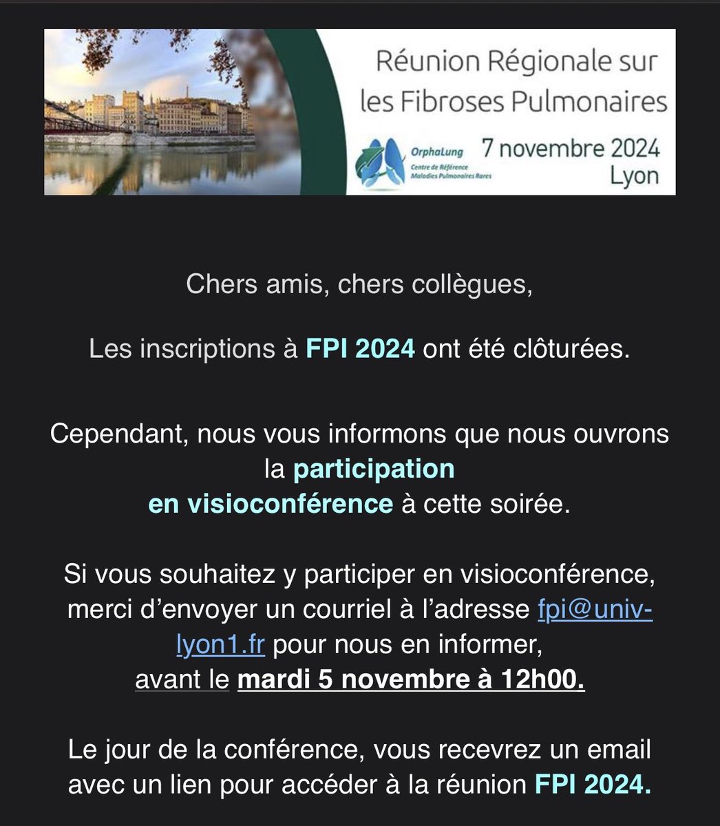 Vincent Cottin (@orphalung) on Twitter photo Dernière chance pour s’inscrire et suivre en visio la réunion régionale sur les fibroses pulmonaires, cette année avec la participation du Pr <a href="/CadranelJ/">cadranel jacques</a> sur fibrose et cancer, et du Pr <a href="/SalimSi_mohamed/">Si-mohamed</a> radiologue <a href="/CHUdeLyon/">HCL - Hospices Civils de Lyon</a> <a href="/UniversiteLyon/">Université de Lyon</a> Dernière chance pour s’inscrire et suivre en visio la réunion régionale sur les fibroses pulmonaires, cette année avec la participation du Pr <a href="/CadranelJ/">cadranel jacques</a> sur fibrose et cancer, et du Pr <a href="/SalimSi_mohamed/">Si-mohamed</a> radiologue <a href="/CHUdeLyon/">HCL - Hospices Civils de Lyon</a> <a href="/UniversiteLyon/">Université de Lyon</a>