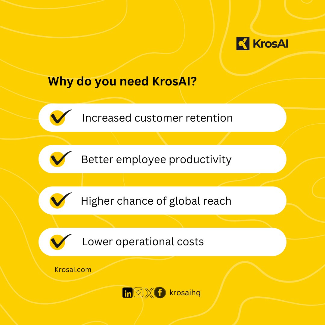 Delivering support in multiple languages makes your business more inclusive and customer-friendly.

Let KrosAI's AI-powered multilingual support assistants help.

krosai.com