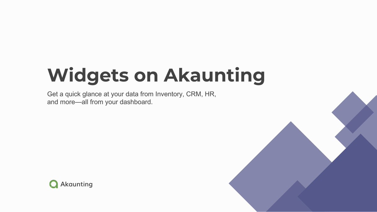 Get a quick glance at your financial data with Akaunting Widgets—all from your dashboard. 📊

Add widgets like Receivables, Payables, Cash flow, Profit and loss, Expenses, Employees, Inventory Items, Warehouses, and more. See how it works akaunting.com/hc/docs/the-us…

#Akaunting