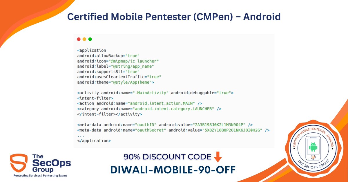 The SecOps Group (@thesecopsgroup) on Twitter photo ๐ Android Challenge- Misconfigured AndroidManifest.xml
** ๐๐ข๐ค๐, ๐๐จ๐ฆ๐ฆ๐๐ง๐ญ, ๐๐๐ฉ๐จ๐ฌ๐ญ, ๐๐ง๐ 3 ๐ฅ๐ฎ๐๐ค๐ฒ ๐ฐ๐ข๐ง๐ง๐๐ซ๐ฌ ๐ฐ๐ข๐ฅ๐ฅ ๐ ๐๐ญ 100% ๐๐ข๐ฌ๐๐จ๐ฎ๐ง๐ญ ๐จ๐ง ๐จ๐ฎ๐ซ ๐๐๐๐๐ง- ๐๐ง๐๐ซ๐จ๐ข๐ ๐๐ฑ๐๐ฆ! **
๐
๐จ๐ซ ๐ ๐ฆ๐๐ฌ๐ฌ๐ข๐ฏ๐ 90% ๐๐ข๐ฌ๐๐จ๐ฎ๐ง๐ญ, ๐ฎ๐ฌ๐ ๐ Android Challenge- Misconfigured AndroidManifest.xml
** ๐๐ข๐ค๐, ๐๐จ๐ฆ๐ฆ๐๐ง๐ญ, ๐๐๐ฉ๐จ๐ฌ๐ญ, ๐๐ง๐ 3 ๐ฅ๐ฎ๐๐ค๐ฒ ๐ฐ๐ข๐ง๐ง๐๐ซ๐ฌ ๐ฐ๐ข๐ฅ๐ฅ ๐ ๐๐ญ 100% ๐๐ข๐ฌ๐๐จ๐ฎ๐ง๐ญ ๐จ๐ง ๐จ๐ฎ๐ซ ๐๐๐๐๐ง- ๐๐ง๐๐ซ๐จ๐ข๐ ๐๐ฑ๐๐ฆ! **
๐
๐จ๐ซ ๐ ๐ฆ๐๐ฌ๐ฌ๐ข๐ฏ๐ 90% ๐๐ข๐ฌ๐๐จ๐ฎ๐ง๐ญ, ๐ฎ๐ฌ๐