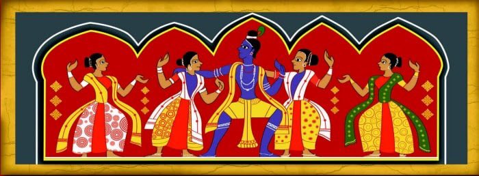 Gemsof_Bharat's tweet photo. 13. Assamese Manuscript Painting, Assam: This art form thrives in Satras of Assam particularly during 15th century under the influence of the saint-scholar Srimanta Sankardev. https://t.co/TxM13cal3A