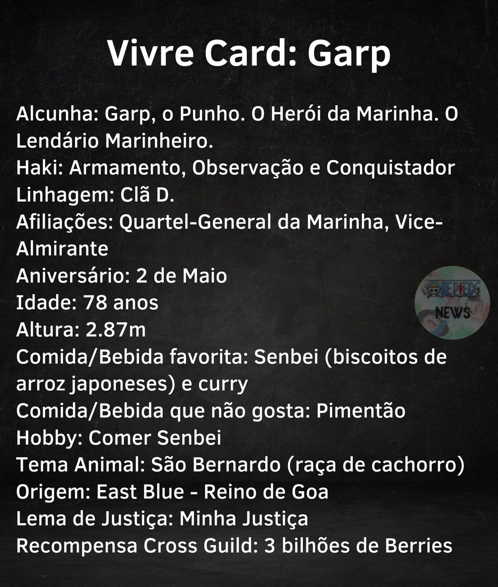 OnePieceNewsASL's tweet photo. 🚨 Vivre Card | Garp TEM Haki do Rei OFICIALMENTE!

A guerra finalmente chegou ao fim! Oda confirmou após muitos anos!
#ONEPIECE https://t.co/IMIxZpiXz6