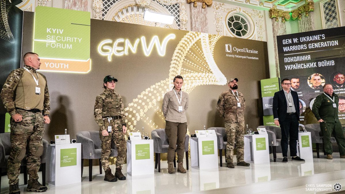 natsecmedia's tweet photo. And it’s day two of the Kyiv Security Forum here in the capital #Ukraine

Yesterday we were fortunate to receive various perspectives and updates on the generation that is most affected in the fight, #GenerationW https://t.co/GzAqjVoQaX