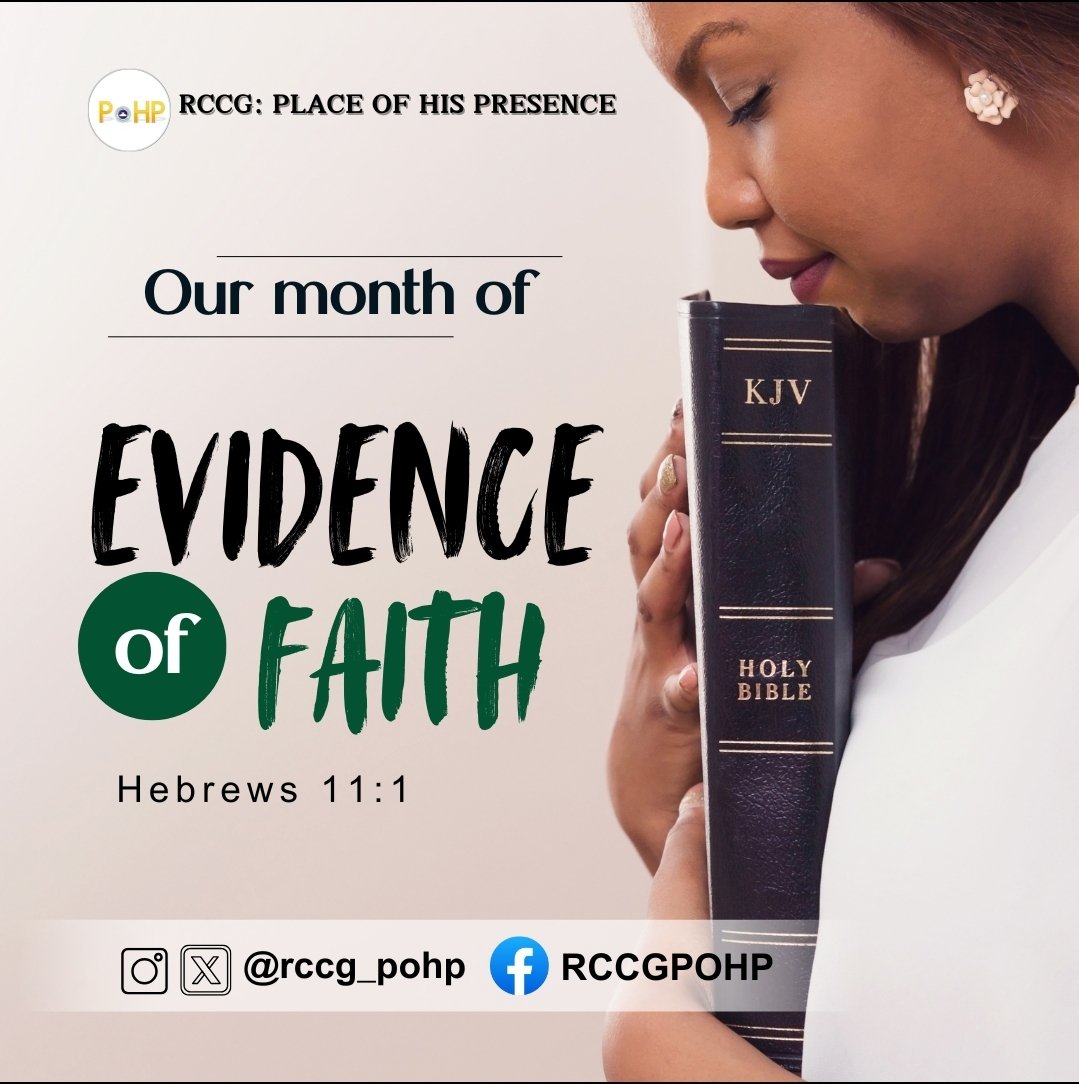 #EvidenceofFaith

Welcome to our month of Evidence of Faith.

As faith without works is dead, therefore, may your works evidence your faith and cause your faith to come to pass, in the name of Jesus Christ!