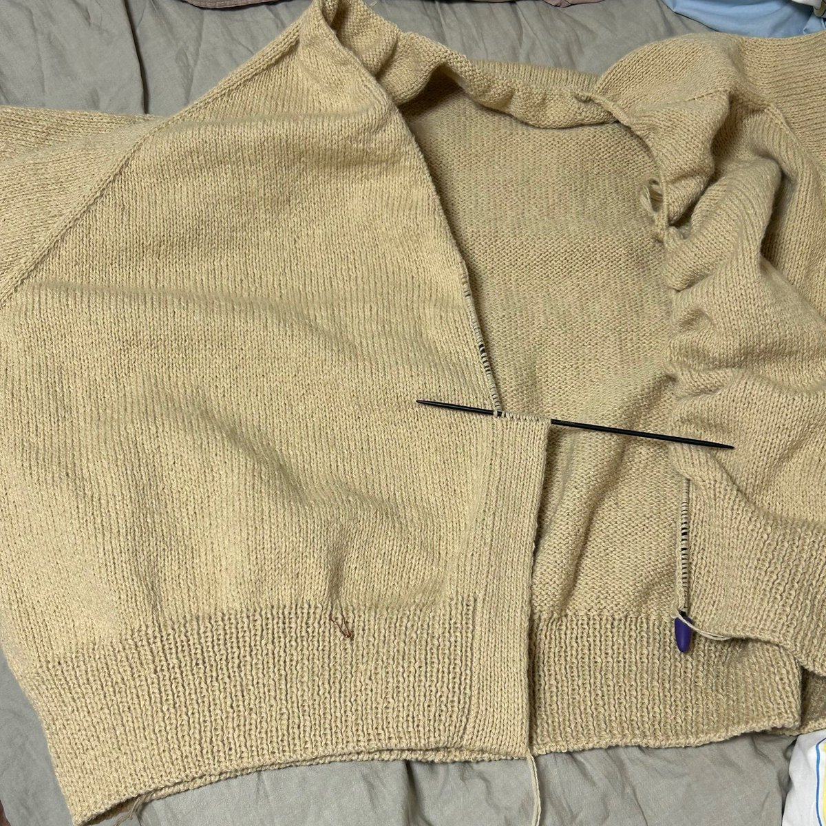knitting_on's tweet photo. 요즘 뜨개 근황!! 드디어 버튼밴드 진입! (하고도 이틀지남🥹) 역시 큰 사이즈는 끝이 보이질 않네… https://t.co/1YWydIVQzU