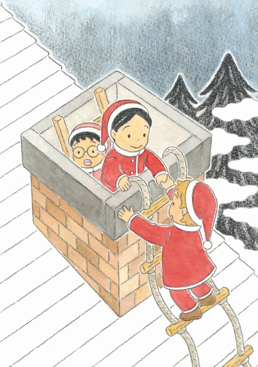 「昨年開催された「クリスマスバンドデシネ展」で残った小さな作品2点を、11月3日(」|ながしまひろみ @5/18発売『わたしの夢が覚めるまで』のイラスト