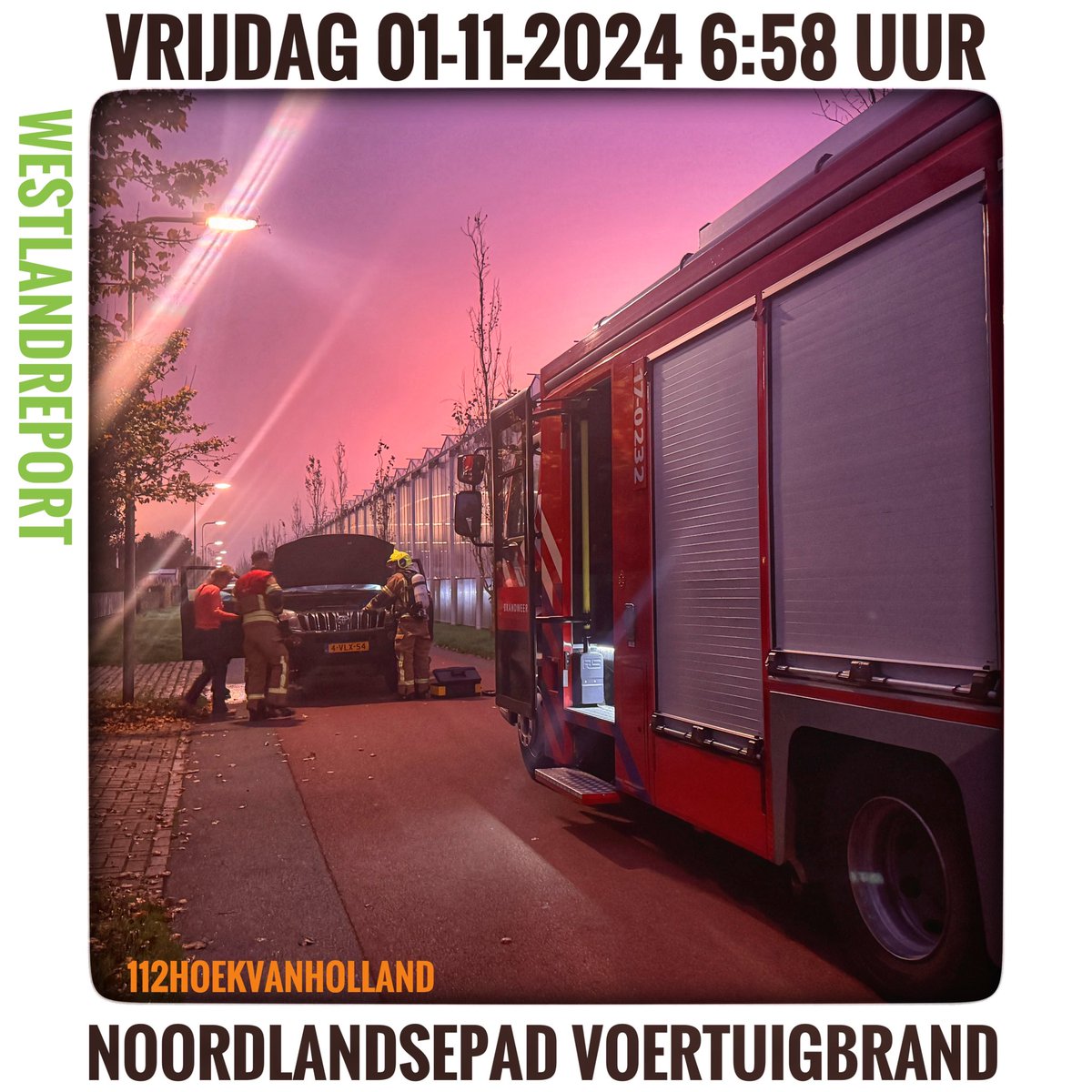 Voertuigbrand op Noordlandsepad in 's-Gravenzande
