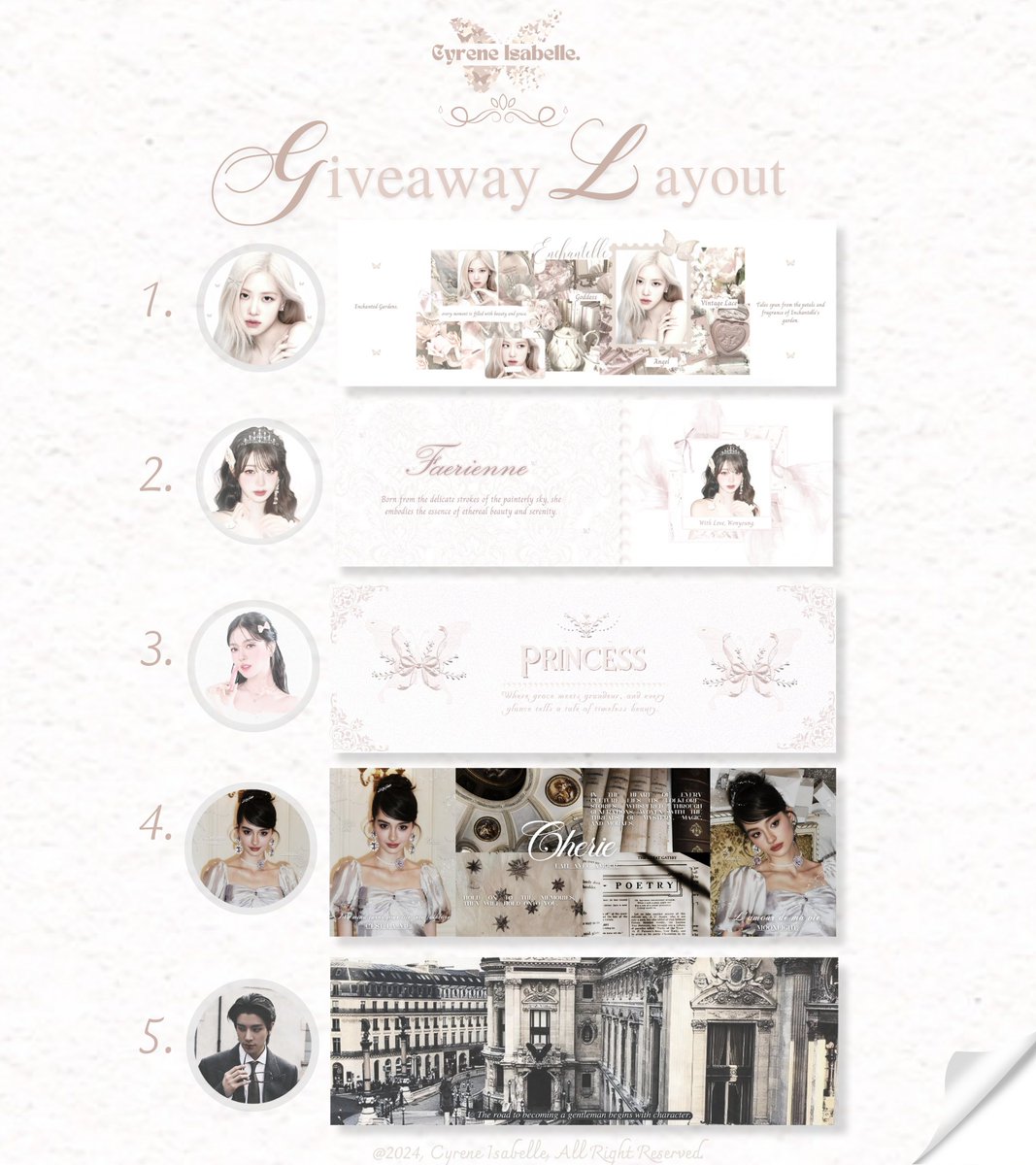 A repost for this tweet? tysm! ♡

Temen-temen, aku ada 10 “FREE LAYOUT BY REQUEST” dalam rangka ulang tahunnya kak Diwa @maknajeda_ 🥳🤍 kamu bisa claim slot hari ini, scroll untuk ketentuannya ya. 

🗓️ : Hari ini, 1 November 2024
⏰ : 20.10 WIB
💌 : DM <a href="/yqnghee/">Isabelle.</a>

{ #zonauang }