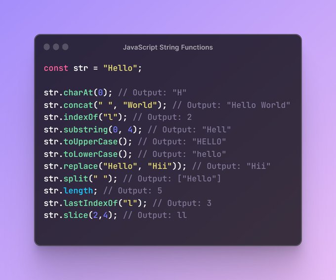 JavaScript String Functions🔥