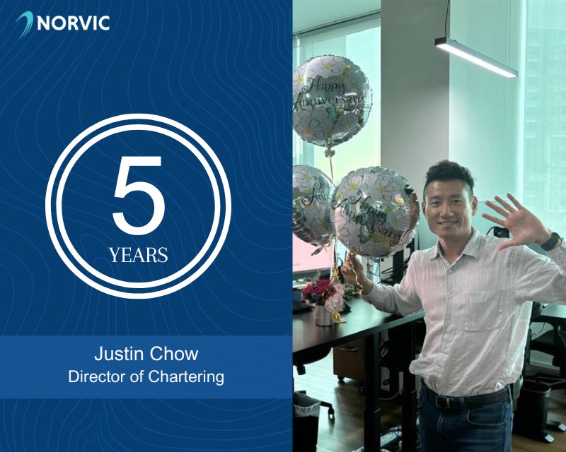 NorvicShipping's tweet photo. Congratulations to Justin Chow, Director of Chartering, who recently (October 21st, 2024) celebrated 5 years at Norvic. We thank him for his efforts and contributions over the last 5 years to build a better Norvic.
#workanniversary #norvic #drybulk https://t.co/2ELwrxs15X