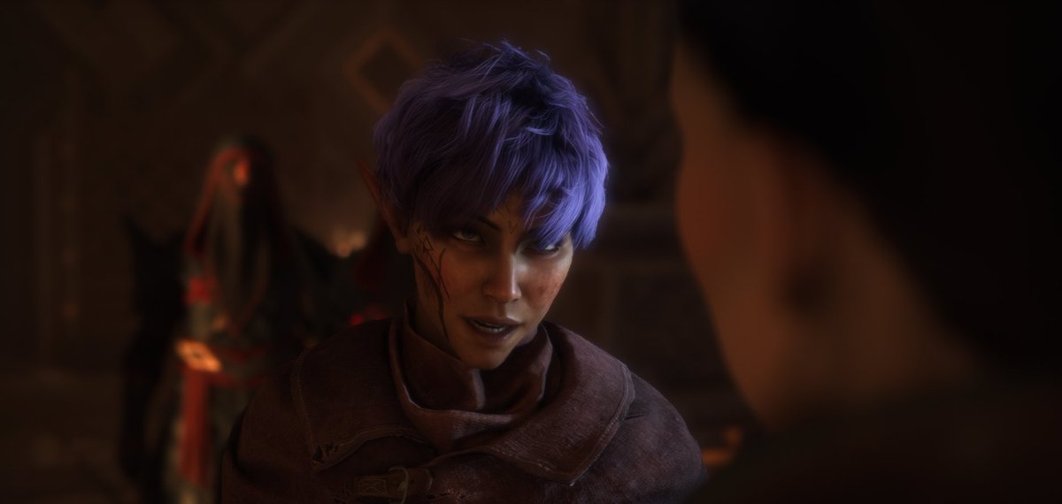 WispEllarian's tweet photo. Genuinely my favorite non spoiler thing about #DragonAgeVeilguard is that they have acne in the CC for Rook. I’ve never felt so seen 🥹 https://t.co/cuGbnEKRqG