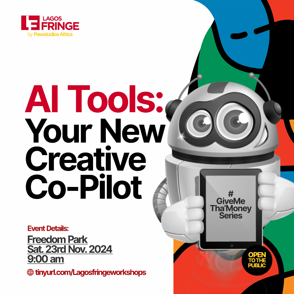Unlock Your Creative Potential with AI!

Join us for “AI Tools: Your New Co-Pilot” at the Lagos Fringe. Learn essential AI tools to boost your creativity.

🗓 Date: Nov 23, 2024  
🕘 Time: 9 AM  
📍 Location: Freedom Park  

Register now: tinyurl.com/Lagosfringewor… (Link in bio)