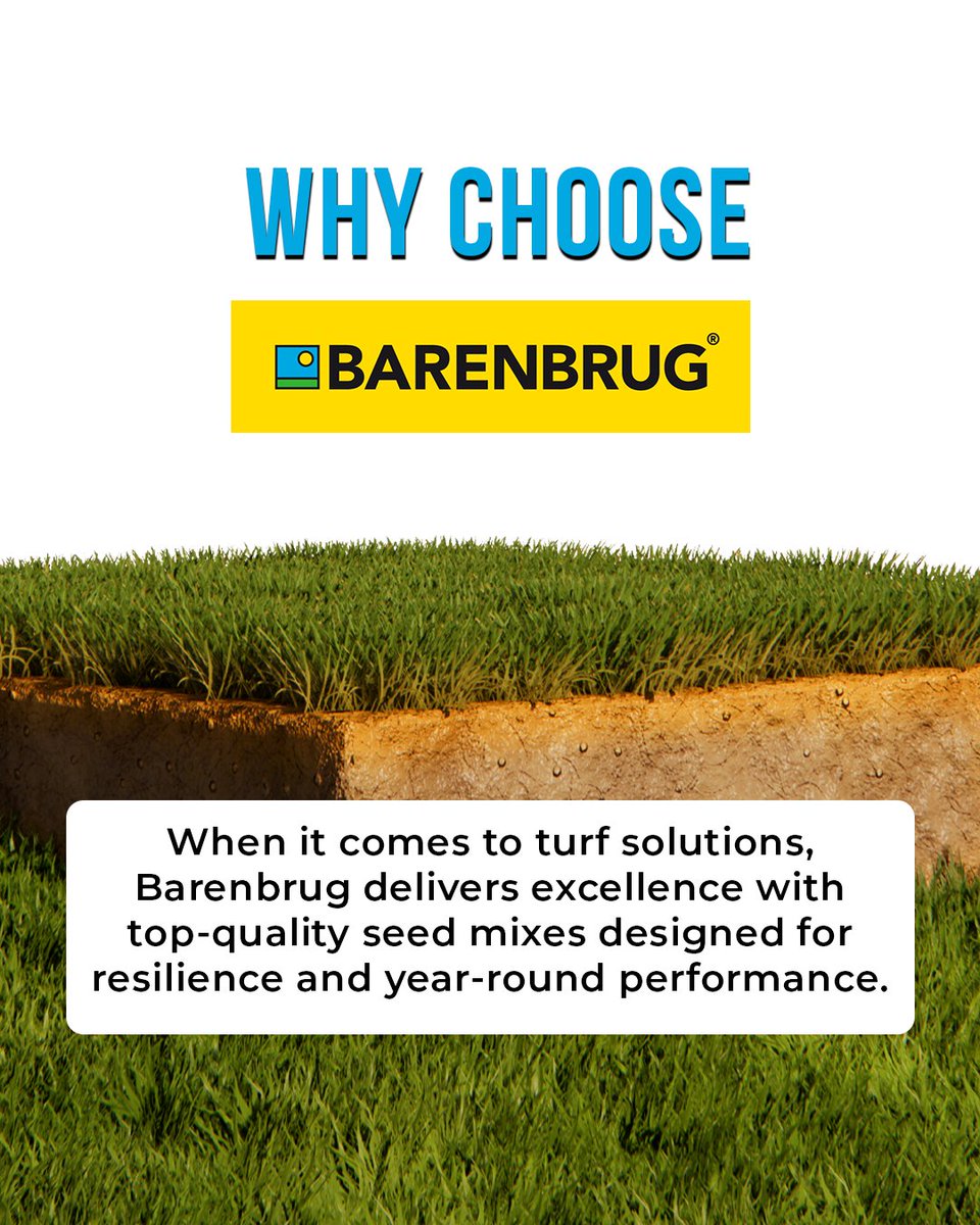 BarenbrugUSA's tweet photo. Achieve the perfect green with Barenbrug’s advanced turf solutions! 🌿 Our high-quality seed mixes deliver resilience and year-round beauty for any landscape.
👉 Discover more at https://t.co/bic5woq7pD
#turfexcellence #durableturf #greensolutions #lawncare #barenbrug https://t.co/jYvDuMU6Hv