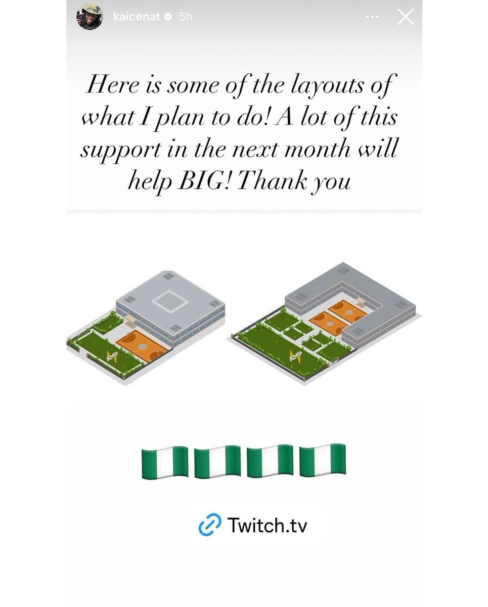 TheUpperEnt's tweet photo. Kai Cenat shares layouts for new children's school he’s building in Makoko, Nigeria and announces 20% of 'Mafiathon 2' Twitch subathon revenue will fund the project. https://t.co/pZMNEq852D