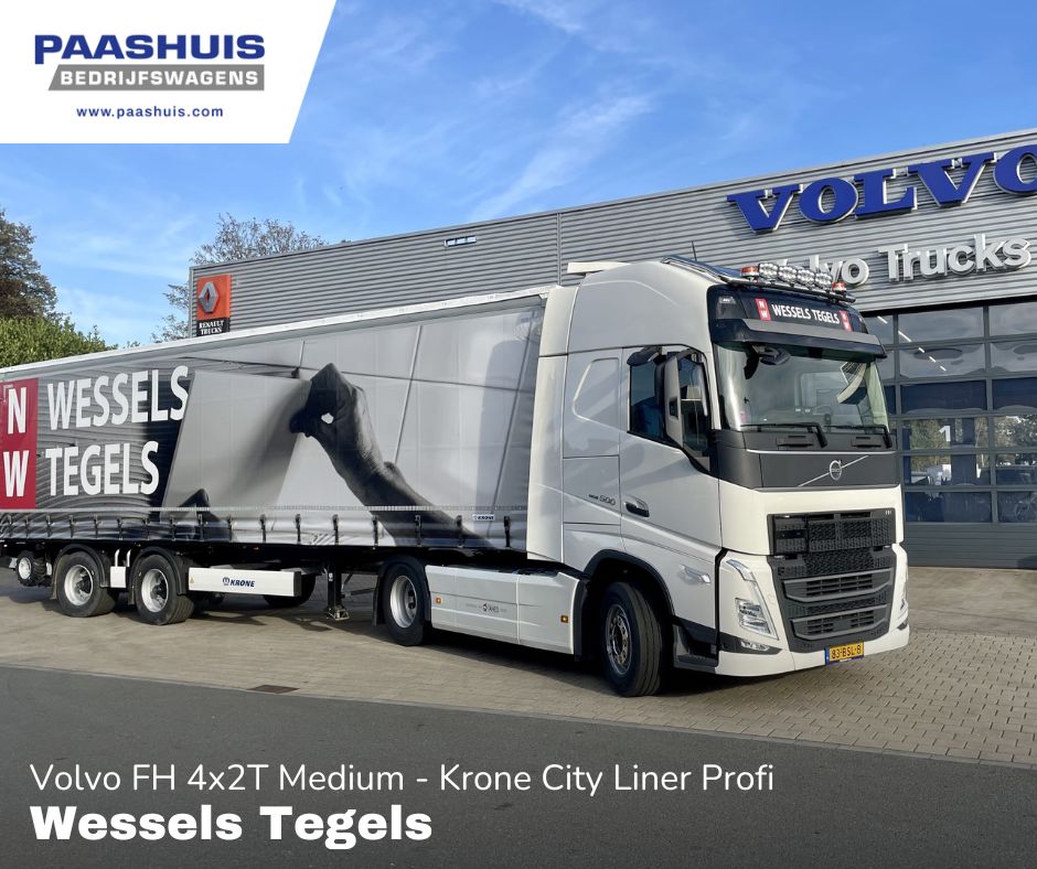 Volvo FH 500!🤩🇸🇪
Aan <a href="/WesselsTegels/">Wessels Tegels</a>  mochten wij deze jong gebruikte Volvo FH 500 4x2T Medium afleveren 👌
Deze FH is voorzien van een nieuwe <a href="/KroneTrailer/">KRONE Trailer</a> City Liner en een Terberg kooiaap ✅
Wij danken de firma Wessels Tegels voor het vertrouwen🤝