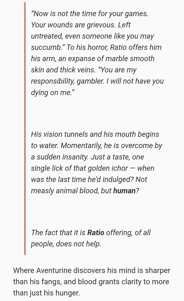 makarakaja's tweet photo. — in sanguine veritas (in blood lies truth) 🛁🦚

happy halloween! for the #ratiorine halloween exchange 🎃
✦ 10.6k
✦ rated e
✦ vampire!aventurine &amp; human!ratio
✦ https://t.co/k4ElkChpEo https://t.co/ev23Qh5pnb