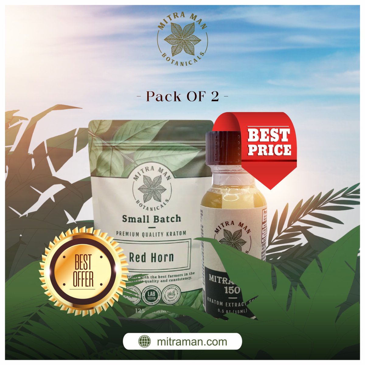 MitraManKratom's tweet photo. Power up your wellness routine with our Combo Pack featuring Small Batch Red Horn and Mitralixir 150! 🌱 These two superstars are crafted for balance, focus, and an extra boost when you need it most. Dive into natural support, expertly curated in small batches for maximum freshness and potency. ✨🌿 Shop now at Mitraman Botanicals and experience the difference! #MitramanBotanicals #RedHornKratom #Mitralixir150 #KratomCommunity #NaturalBalance #SmallBatchKratom #WellnessJourney #BotanicalBoost #ShopNow