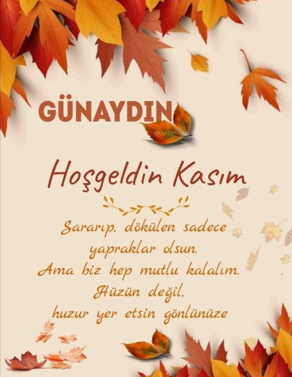 Htcyl1's tweet photo. 🧡Hadi bırak heybendeki bütün o yorgun yıllarını,HAYAL KIRIKLIKLARINI.. Yepyeni bir pencereden bak bu sabah hayata.
Geçmişe,yarınlara,umutlarına gülümse.😊
Hoşgeldin aylardan Kasım
HUZUR getir, 
UĞUR getir, 
SEVGİ, 
MUTLULUK,
SAĞLIK
BOLLUK getir bize.🤲

#CUMAMIZMUBAREKOLSUN 🍂 https://t.co/XN0WK6tyUS