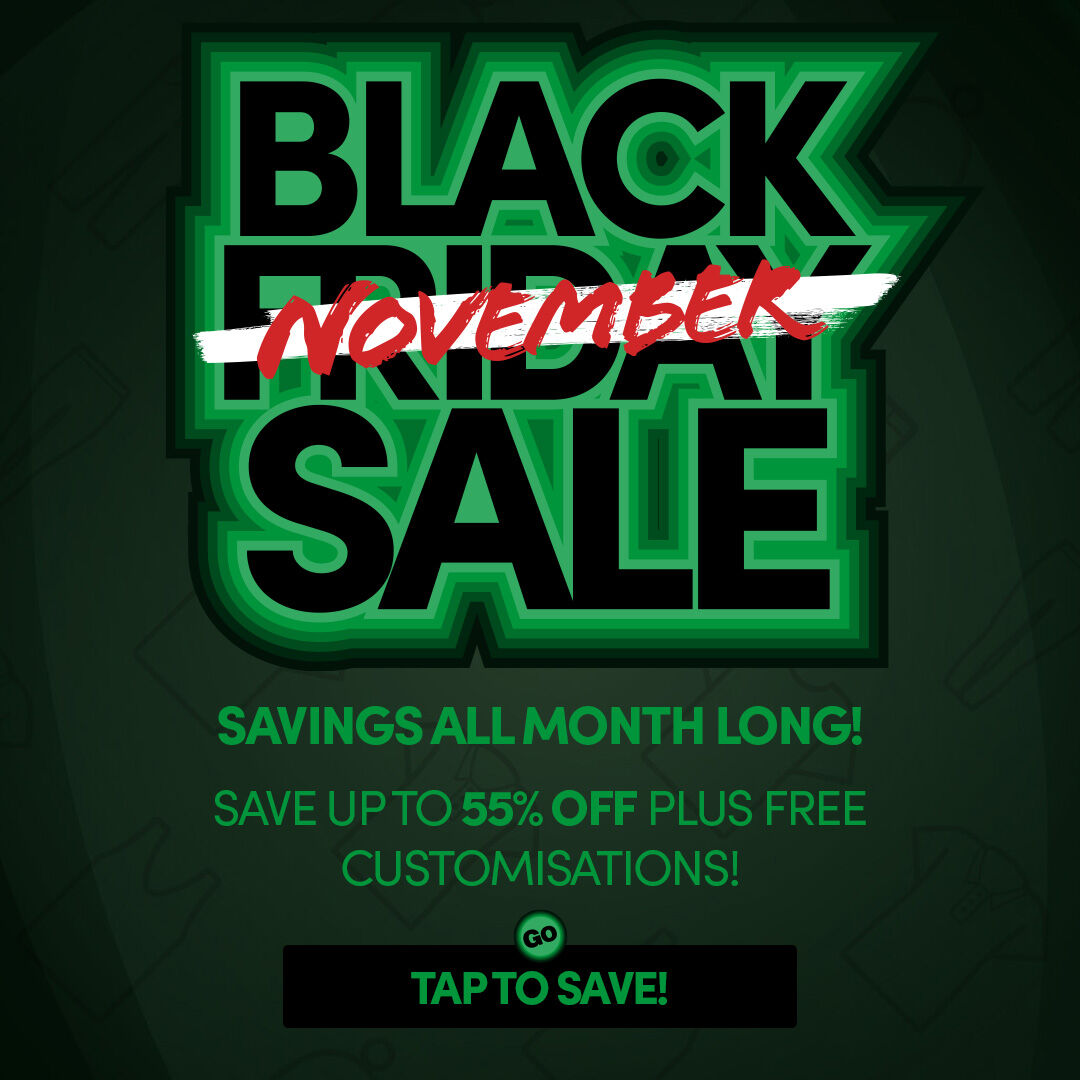 We're celebrating Black Friday all month long with amazing deals! Enjoy up to 55% off a variety of bundles, free customisations on all bundle orders, and free delivery on orders over £100. Stay tuned for more exclusive offers! bit.ly/3uv5fNJ #blackfriday #customclothing