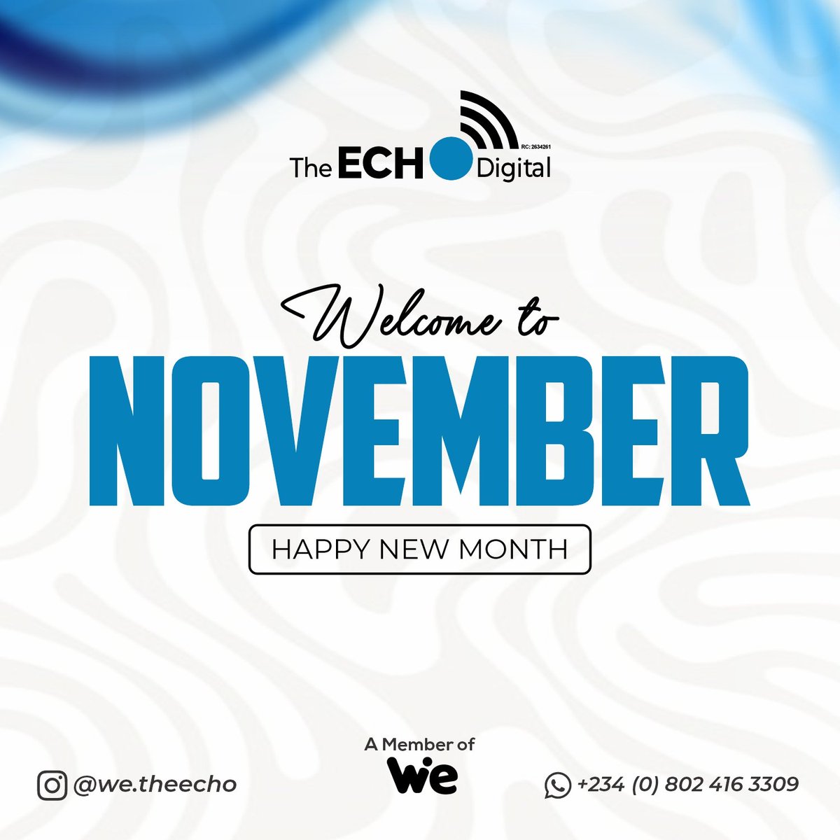 wetheecho's tweet image. Happy New Month! 
Welcome to NOVEMBER!! 🕺

#wetheecho #Marketing #TED #DigitalMarketing