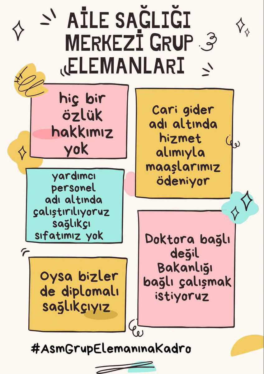 <a href="/asmgruplandirma/">Aile Sağlığı Merkezi Grup Elemanları Derneği</a> Bizleri yok sayamazsınız bizler bu şekilde çalışıyorsak demekki varız sağlık ekip işidir bizler aile hekimliğinde bu ekipteyiz

İşGüvencesi İstiyoruz