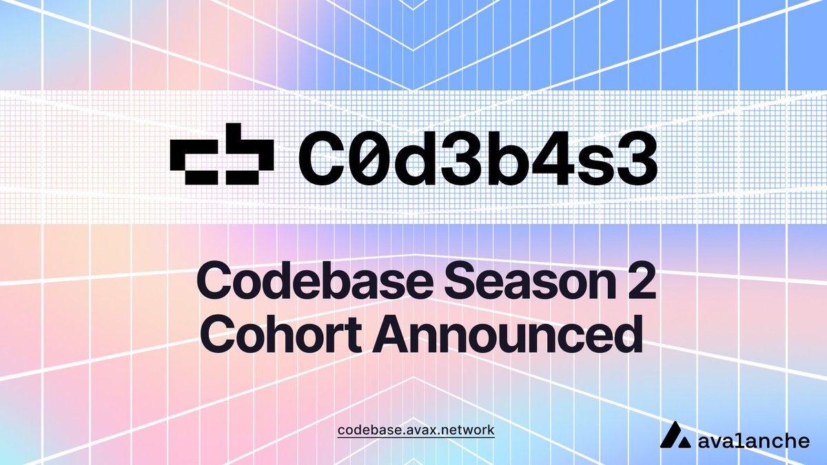 AhmetSencagda's tweet photo. .@avax startup incubator Codebase has announced the Season 2 cohort selections after receiving more than 100 applications from 20 countries. The 5 selected early-stage startups are developing consumer apps.

#Avax #Avalanche #Web3 #L1 https://t.co/PQEcqrX9gO