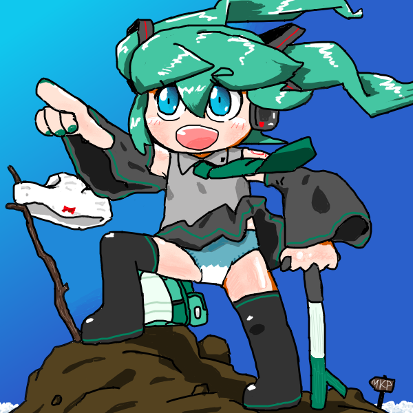 初音ミク 「おやまのてっぺん」|キザカ シンジ （KIZASHIN）のイラスト
