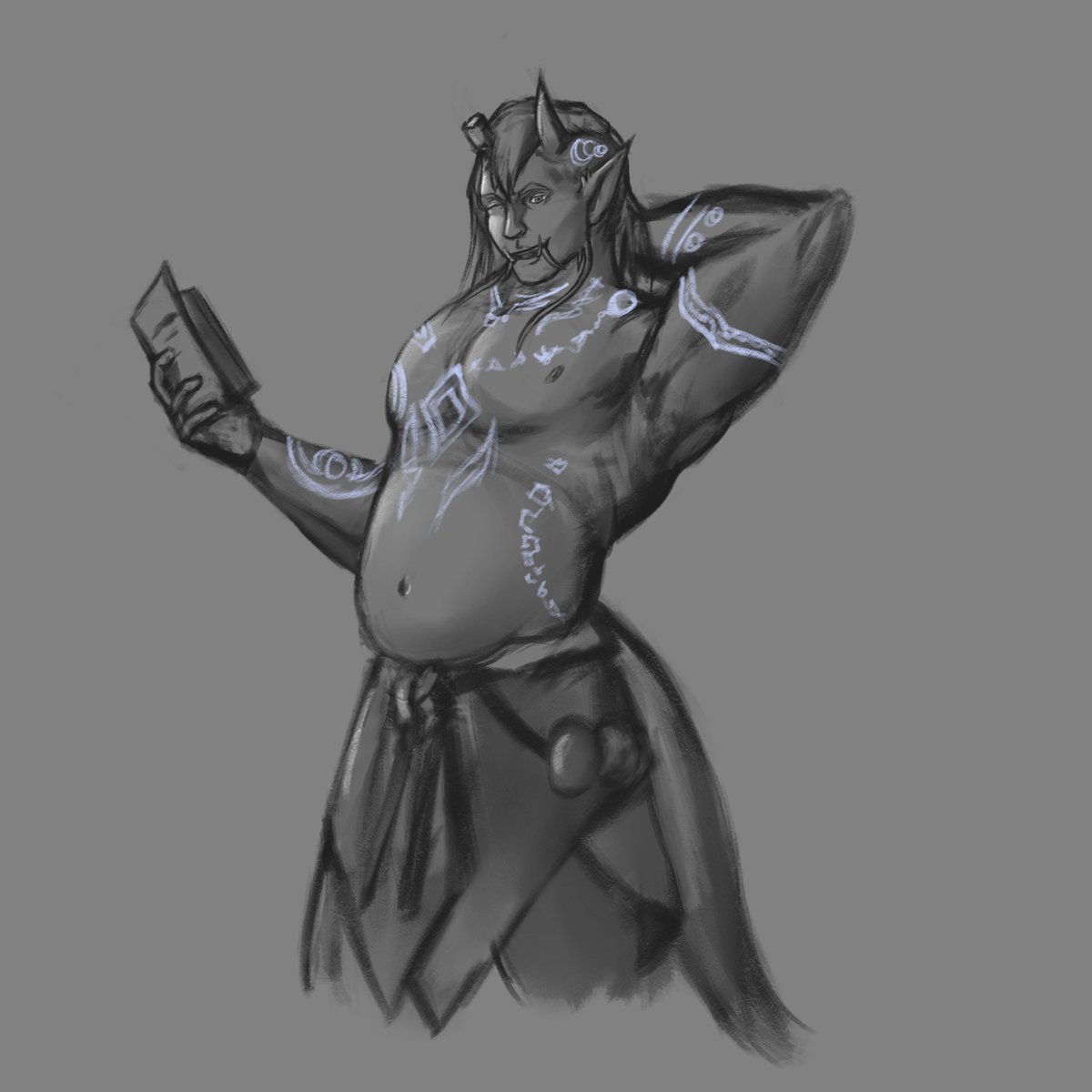 Invidia_Syren's tweet photo. I've been kind of busy lately, but I saw a pose I wanted to draw, so have an Agxir sketch. https://t.co/yewqHTs3Sf