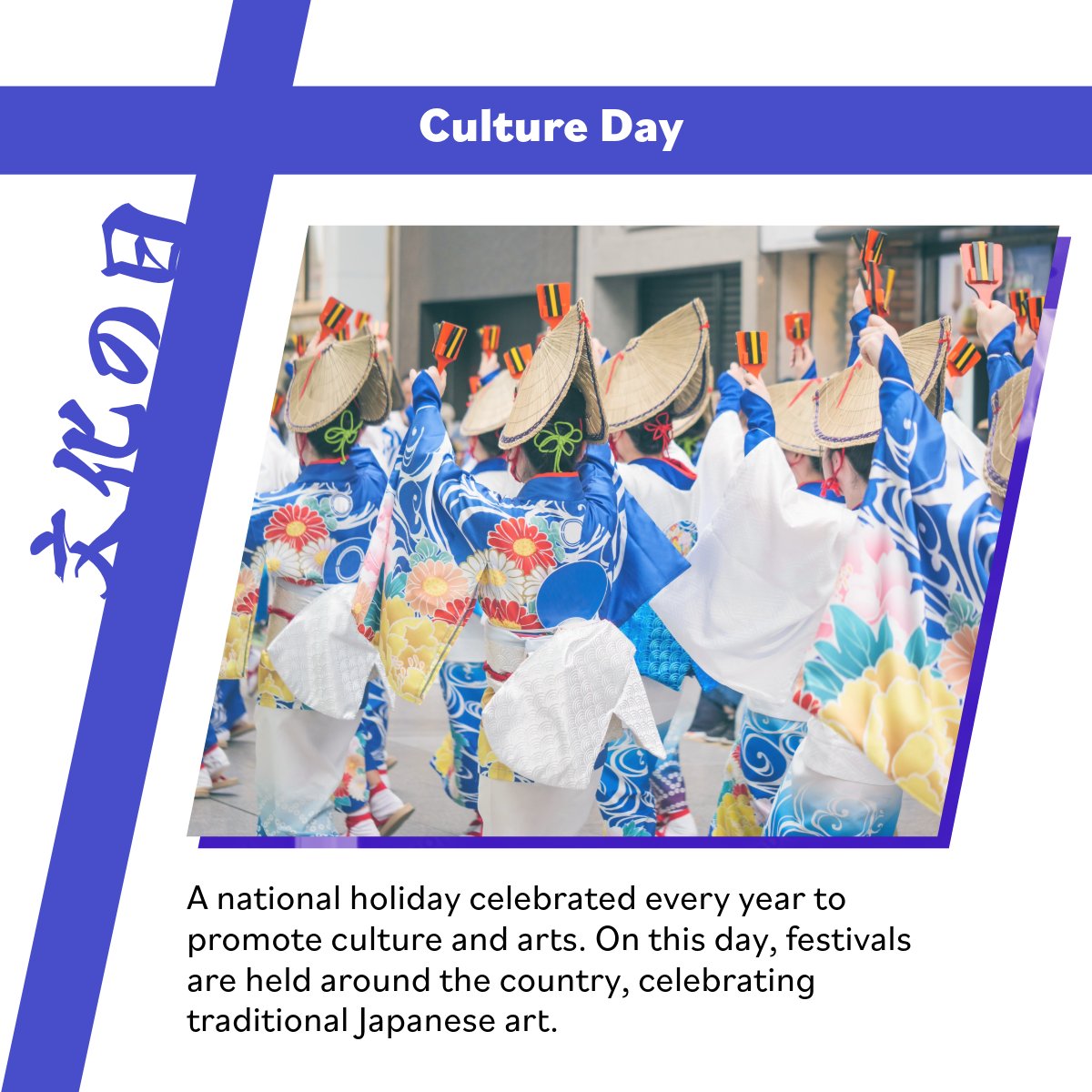 JF_Jakarta's tweet photo. Bunka no Hi (文化の日, Hari Kebudayaan)
Hari libur nasional di Jepang dengan tujuan untuk mempromosikan budaya dan seni dengan mengadakan seperti pameran, parade, serta upacara penghargaan untuk seniman dan cendekiawan terkemuka.
#bunkanohi #jfjakarta https://t.co/1nnN5Mi3AN