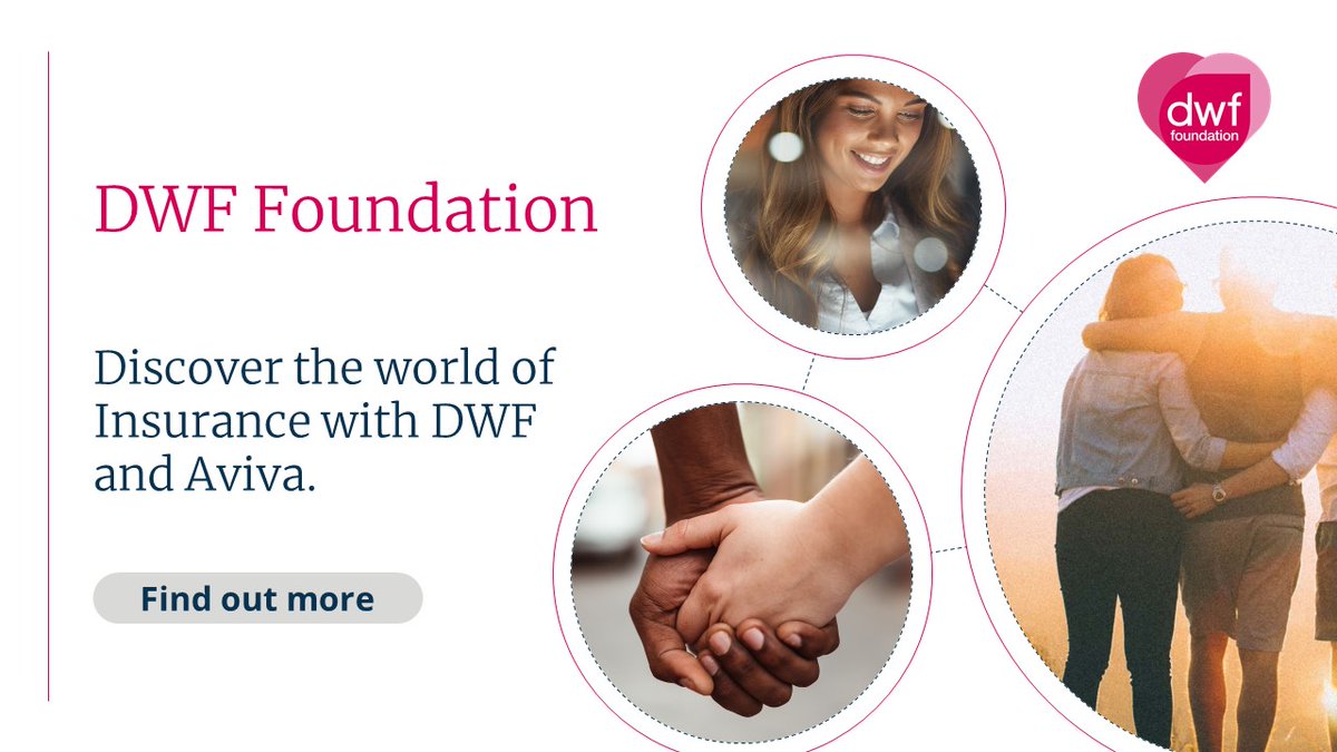 📢 Young people aged 16-19!
Discover the world of Insurance with DWF and Aviva at this interactive in-person event. Learn about careers in insurance, from marketing to actuaries, through activities and expert insights. 
Register via Speakers for Schools: bit.ly/3YIaQzp