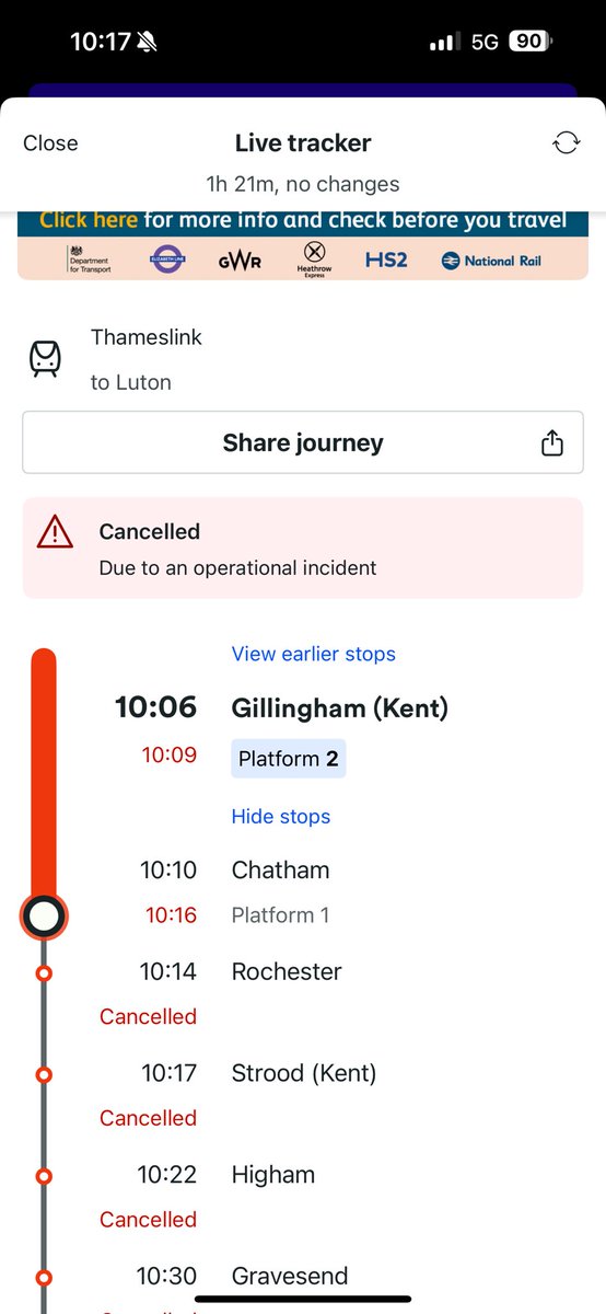 stoptheplanet2's tweet photo. @TLRailUK I keep having delay repay declined for this service? It was clearly delayed as train was cancelled. How do I get this resolved? https://t.co/1kIulC8lRA