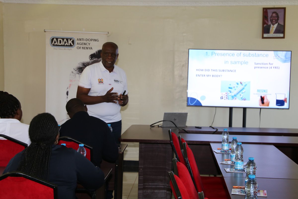 ADAKKENYA's tweet photo. 1/2
The Anti-Doping Agency of Kenya conducted an interactive education session with Clinical Officers from Elgeyo Marakwet County at Iten County Referral Hospital. As key members of the Athlete Support Personnel,  #StayCleanWinRight https://t.co/X0ikyxL1ws