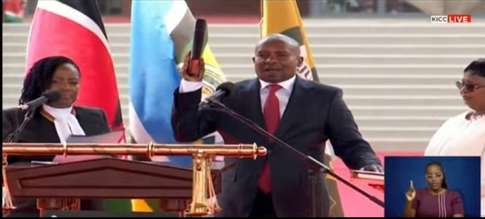 obegimalack's tweet photo. Prof. Kithure Kindiki is officially sworn in as 3rd Deputy President
#Kindiki 
#RigathiGachagua 
#KICC https://t.co/RIAVggTc7W
