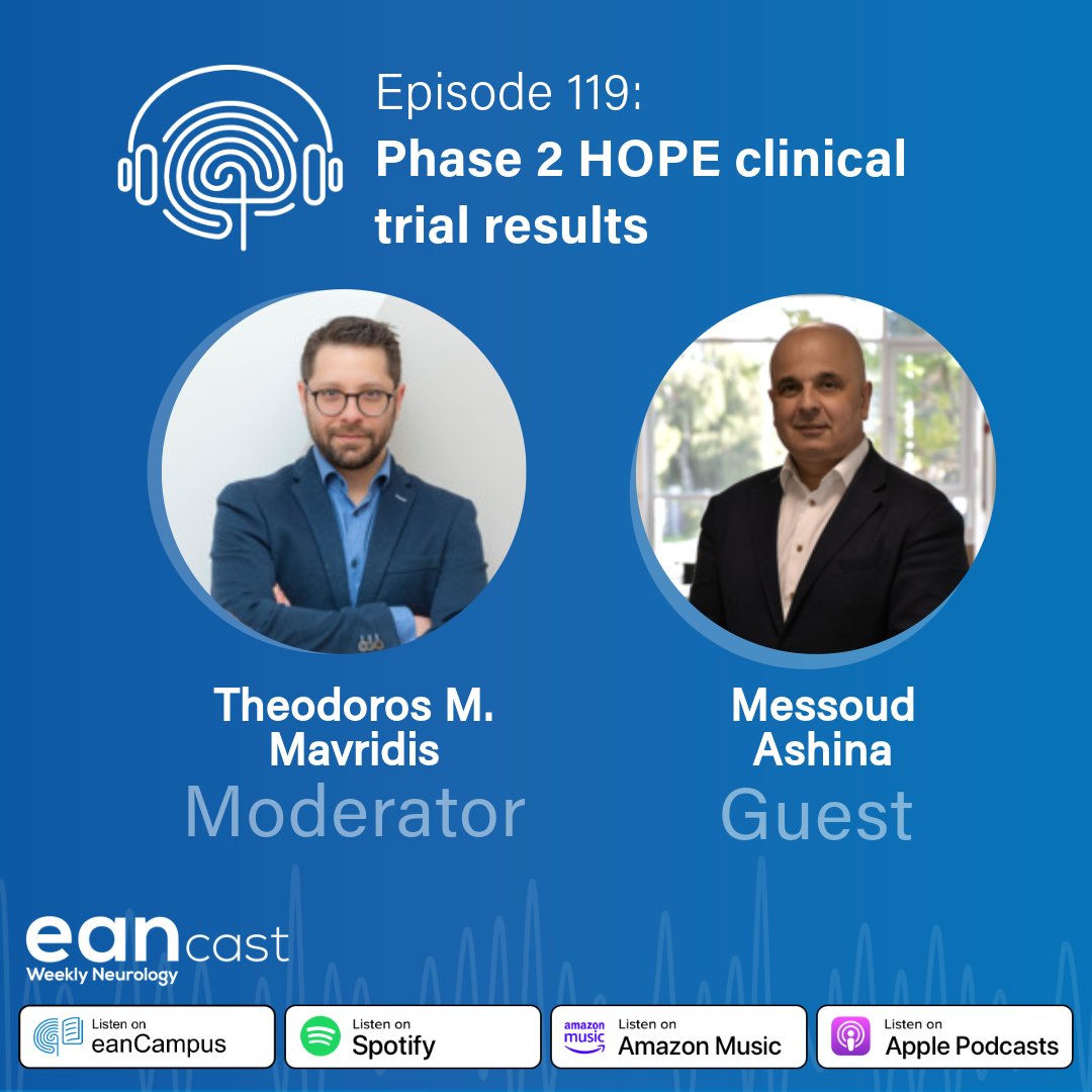 EANeurology's tweet photo. 🧠Have you caught the latest #eanCast episode? Tune in as Dr. Mavridis and Dr. Ashina talk about Lu AG09222, a monoclonal antibody targeting the PACAP pathway, & its potential to prevent migraines.
🎧 Listen anywhere you get your podcasts! https://t.co/gqmaC2m7SU