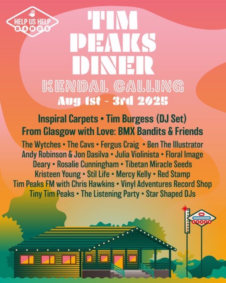 CavsBand's tweet photo. Very very very happy to announce that we will be playing at the 20th birthday of @KendalCalling next year in the Tim Peaks Diner. 

This a festival we have attended many times as a festival goers but will now be playing it, truly a dream come true!

See you there!

@Tim_Burgess https://t.co/JUGW05W17I