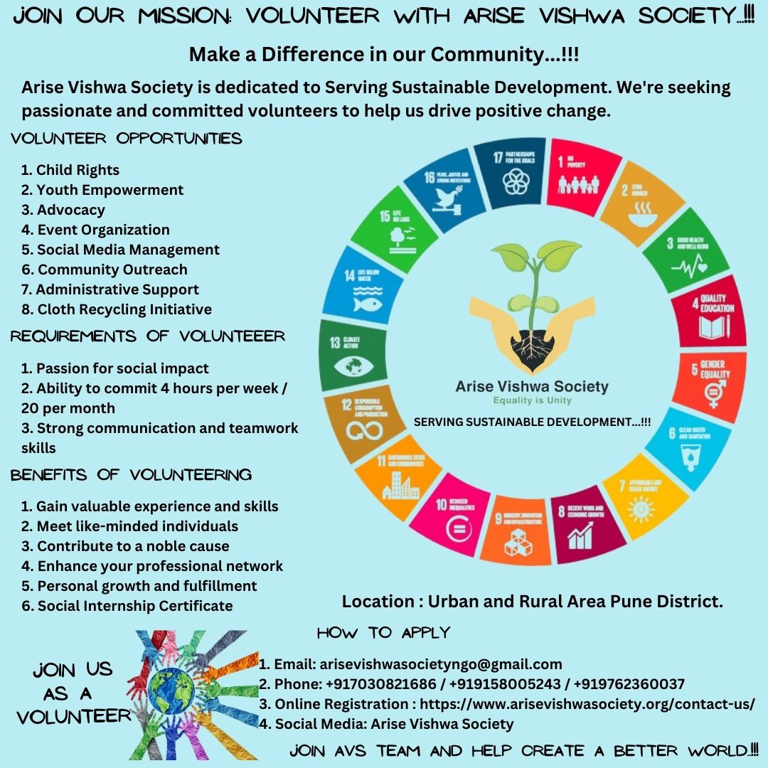 AriseVishwa's tweet photo. Hello
Make a meaningful impact in our community. Volunteer opportunities available at Arise Vishwa Society NGO.
#VolunteerOpportunity #NGO #SocialImpact #MakeADifference #VolunteerWork #CommunityService #NonProfi #Charity https://t.co/094jpzzdWV