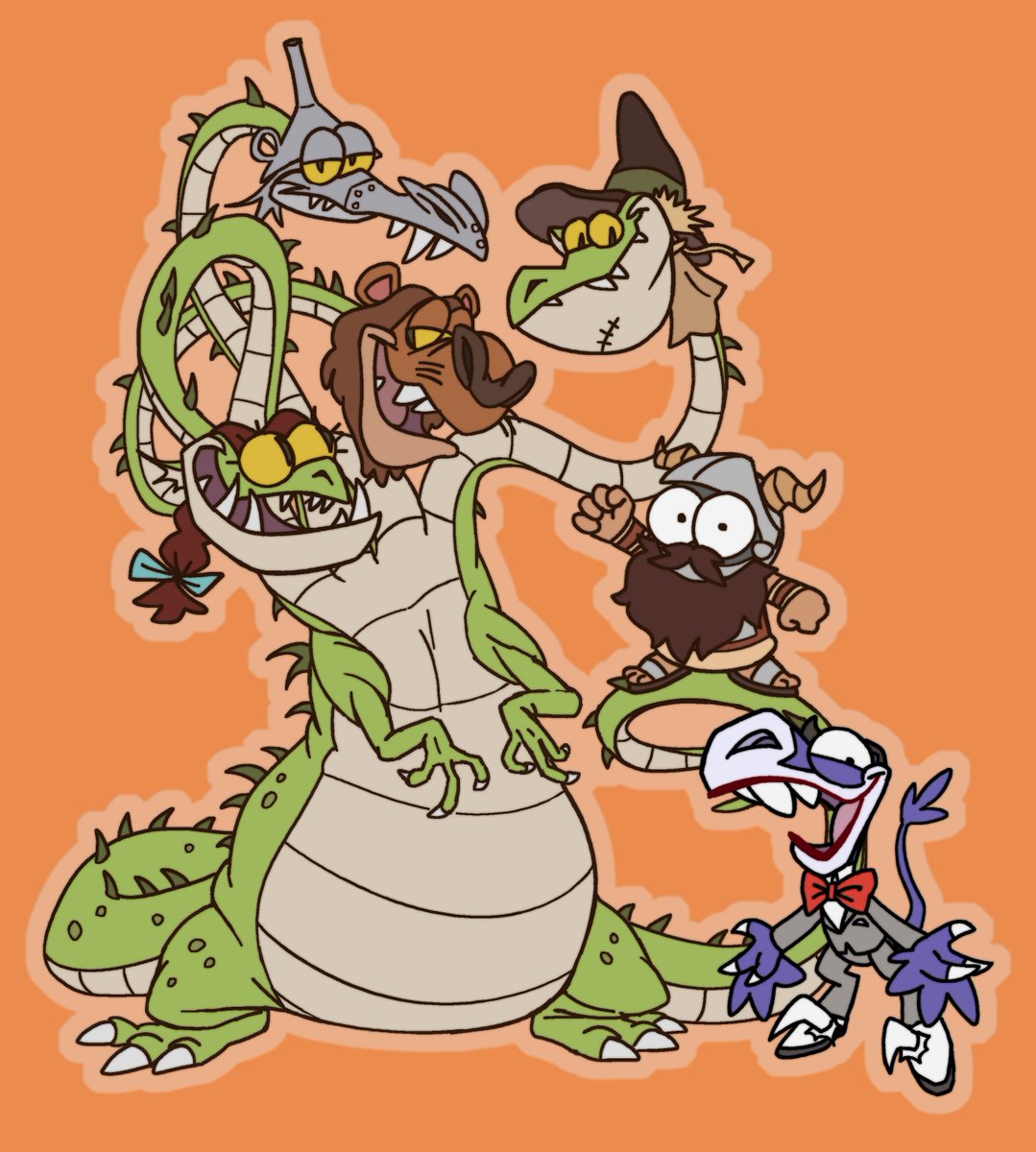 Hope you had a Happy Halloween! 🎃 from Slimon, Sir Henry, and Parcel 🧡