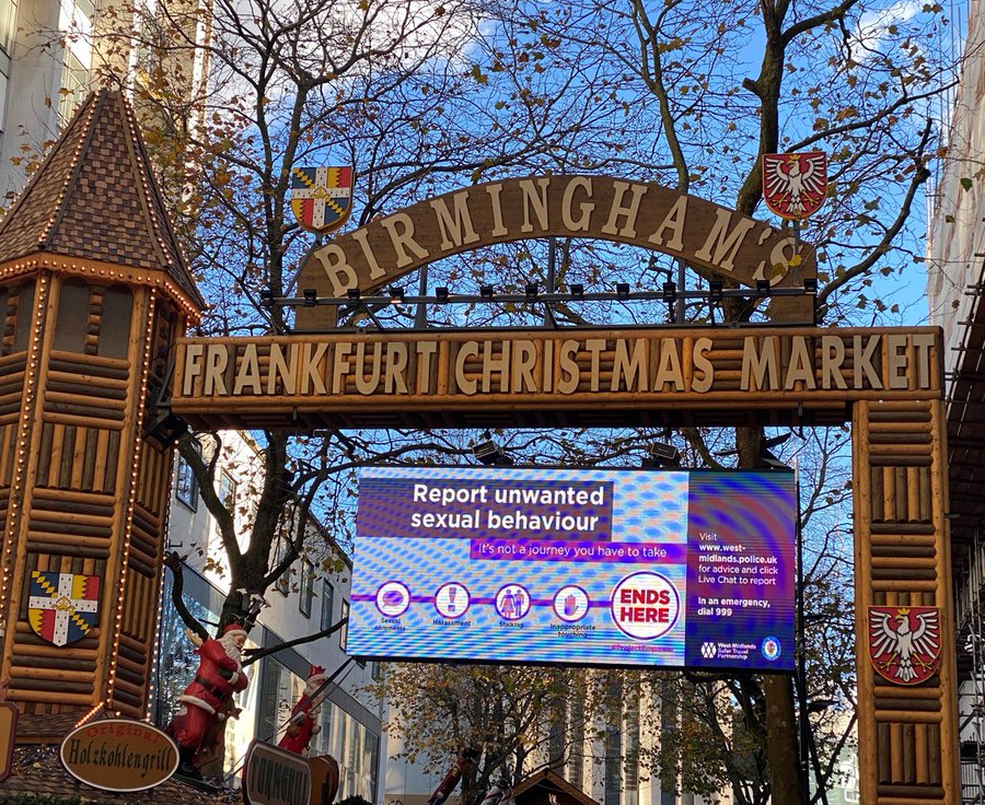 ST_Police's tweet photo. IT'S #CHRISTMAS Well it is in #Birmingham from today as the Frankfurt market opens. The teams will be out and about at the transport interchanges helping keep public transport safe for all #TooEarly #ProjectEmpower #SeeSay @BrumPolice https://t.co/rv4p0pIqSK