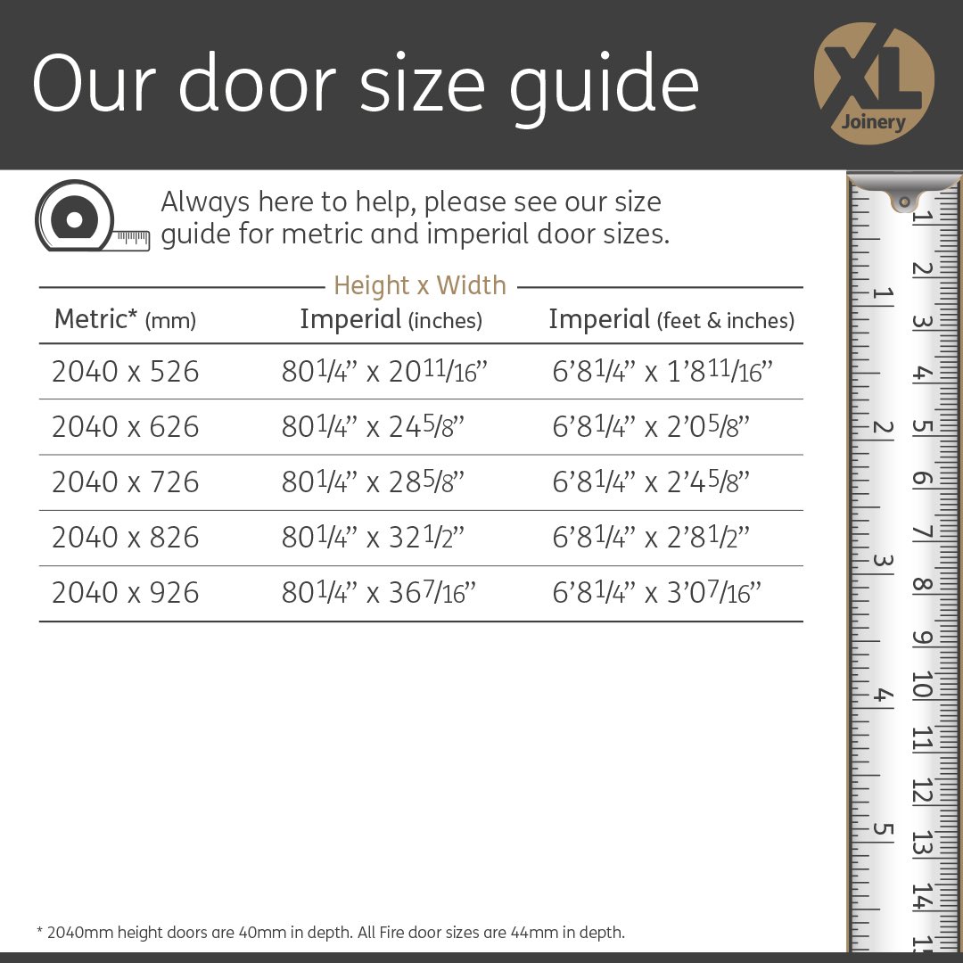 We have made it our mission at XL Joinery to cater to the most common and ‘non-standard’ door sizes.

Here to help, we have created a simple door size guide to help you understand.

Get in touch if you need help with your door size requirements:

xljoinery.co.uk/contact-us/