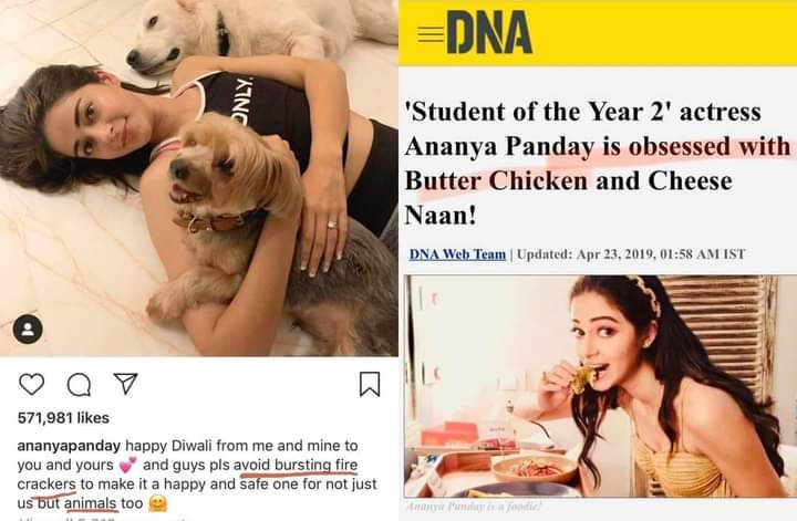 Happy Diwali
She eats chicken wrapped with butter so that none can harm them on #Diwali by bursting crackers!
We love You Ananya Panday 🫠
Keep up this Hypocrisy! Yes, You can 👏🏽
Please follow  Sanatan Dharma सनातन धर्म
<a href="/HinduJagrutiOrg/">HinduJagrutiOrg</a> 
<a href="/DainikSanatan/">dainik sanatan prabhat</a>