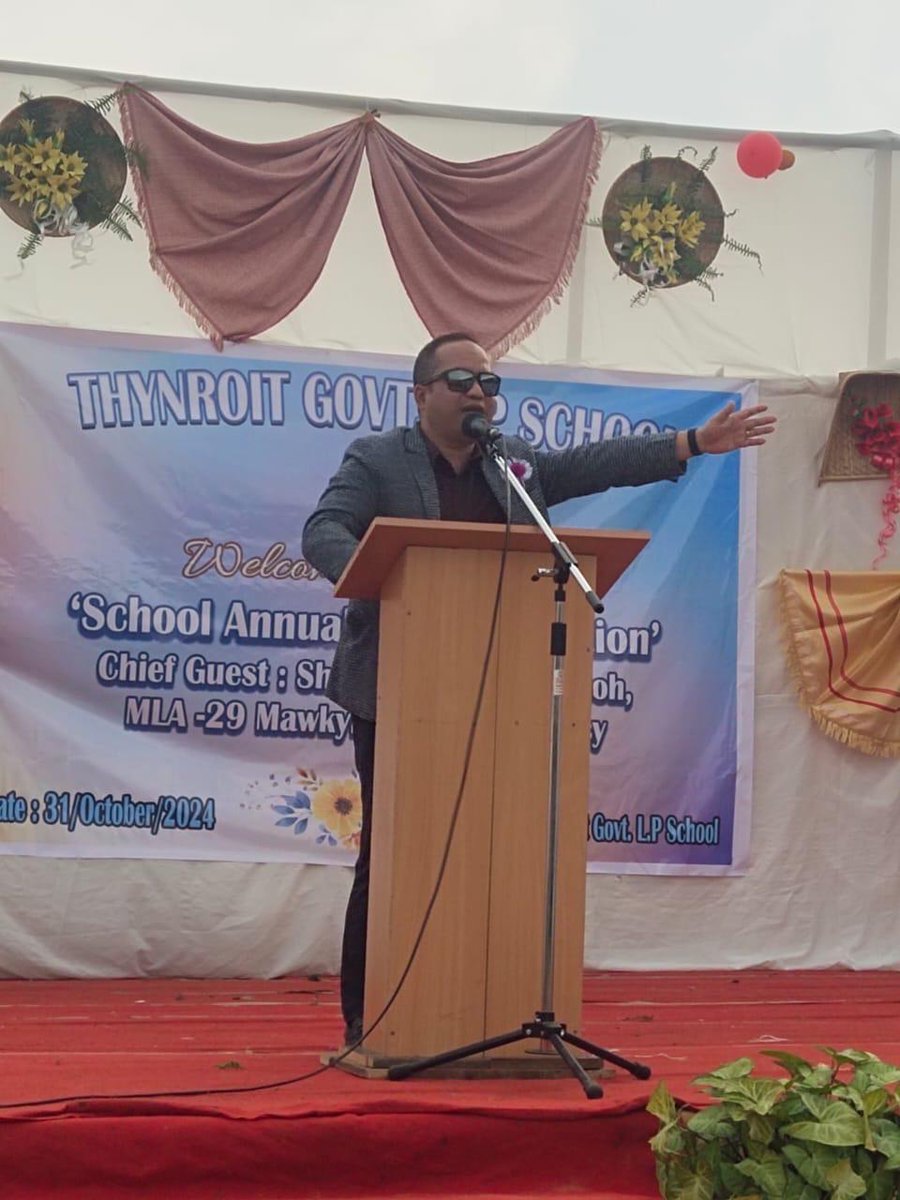 nppmeghalaya's tweet photo. Our MLA of Mawkynrew Shri. Banteidor Lyngdoh attended the School Annual Day celebration of Thynroit Govt. LP School as a Chief Guest yesterday in Mawkynrew.
Shri. Banteidor Lyngdoh had a wonderful time as he interacted with the little children during the program.
#Mawkynrew https://t.co/mrriRF2SZW