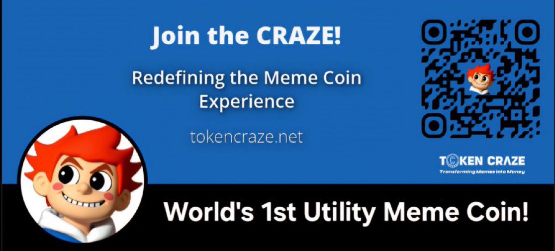 TheW3Space's tweet photo. Hi, my name is #CRAZE World's 1st real Utility Meme Token you can actually interact with! 💬Say hello to the future where you can literally chat with a meme #CRAZE isn't just a token, it's a Revolution. Ready to talk memes? Let's get 

@CrazeToken

#CRAZE #cryptocurrency #crypto #cryptonews https://t.co/yePcbhPtYv #XRPL #XRPLMEMES #CRAZETOKEN https://t.co/1EPUekBYMW