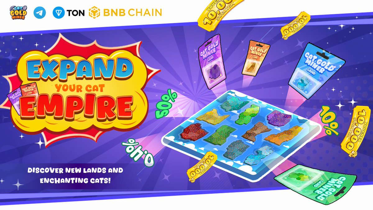 🎮 Play To Earn
t.me/catgoldminerbo…

🚨 Be a Land Owner, Unleash NFT Power—SHOP NOW AND EARN BIG ! 🚨

This is your chance to become NFT Land owners in Cat Gold Miner—grab your land now and unlock massive rewards! 🌟

🤌 First come, first served! Each Land has only one owner,