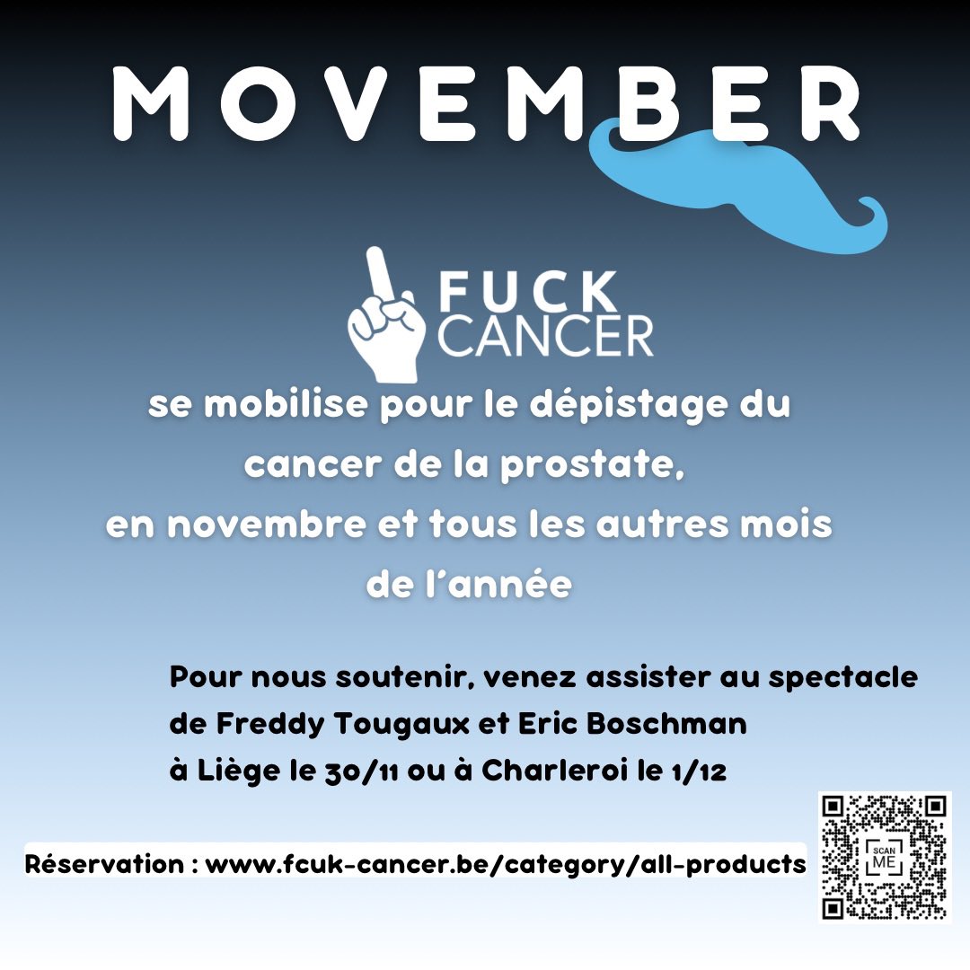 Soutenez notre association
Venez voir nos spectacles du 30/11 et 1/12
#movember #fuckcancer #ProstateCancer #prostatecancerawareness