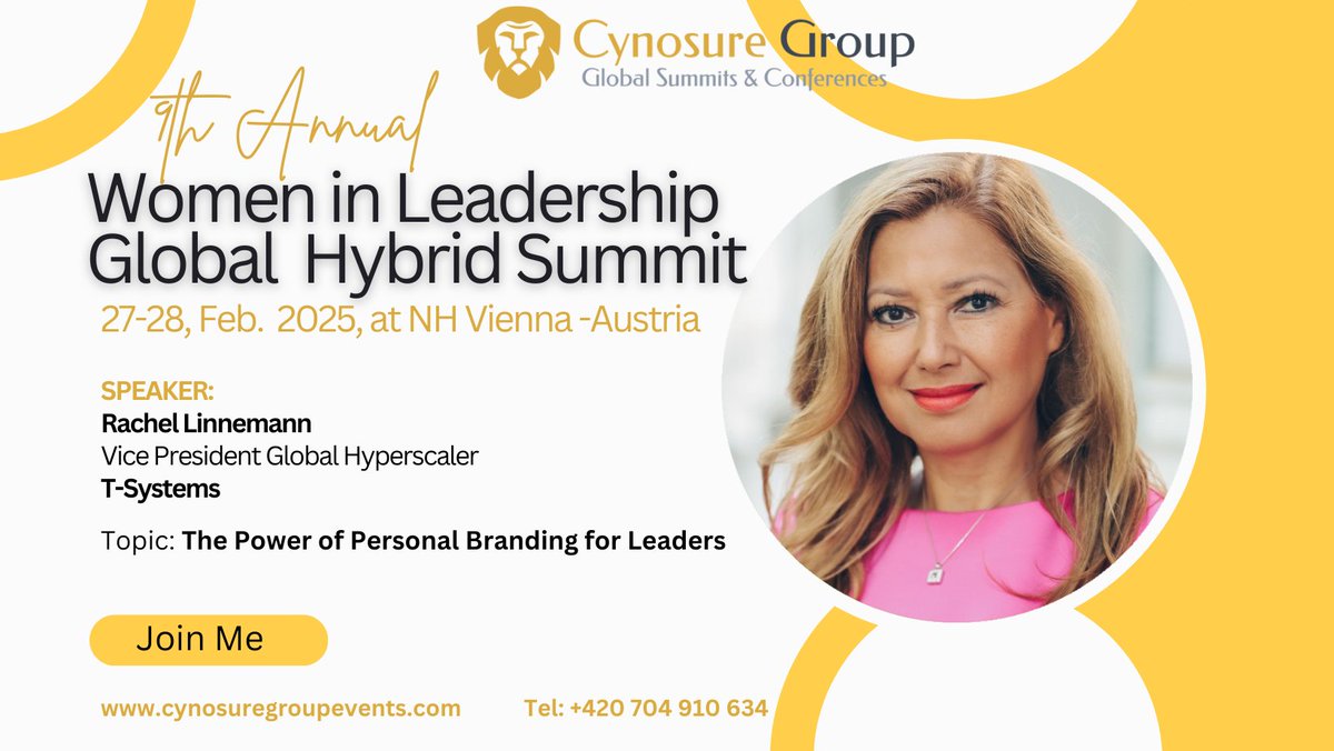 We are excited to introduce Rachel Linnemann, Vice President Global Hyperscaler at T-Systems International, as a Keynote Speaker at our upcoming 9th Annual Women in Leadership Global Hybrid Summit| 27-28 Feb. 2025. Register to secure your space: cynosuregroupevents.cz/2024/07/16/9th… #Leaders