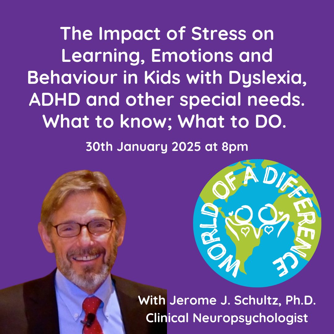 SenKidsIreland's tweet photo. Upcoming Webinar: The Impact of Stress on Learning, Emotions, and Behaviour in Kids with Dyslexia, ADHD, and other Special Needs โ What to Know; What to DO
https://t.co/CWPS5HO2kR
#adhd #Dyslexia #additionalneeds #JeromeSchultz #webinar #training #cpd https://t.co/pkvTzhyzPk