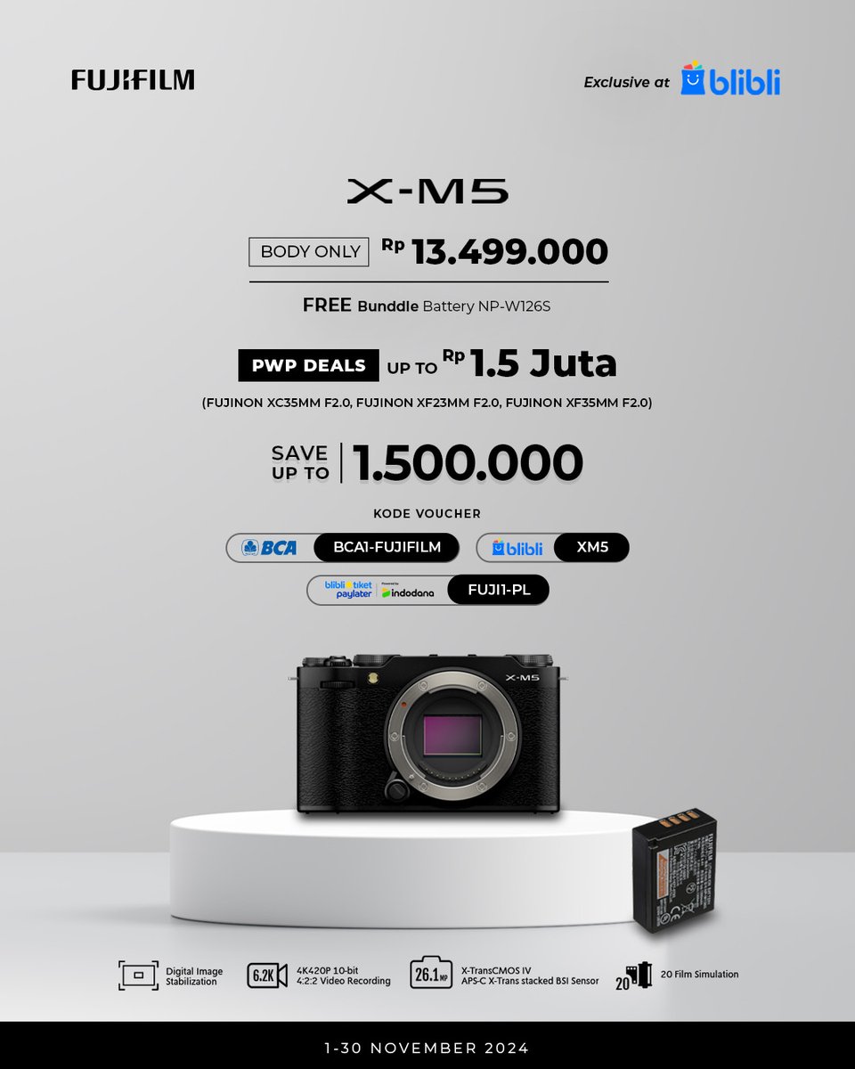 masterphotoid's tweet photo. Preorder sudah dibuka!
Fujifilm X-M5. Kamera mungil terbaru dari Fujifilm.

https://t.co/SzOyRoJdOH https://t.co/Bt81GG7mwC