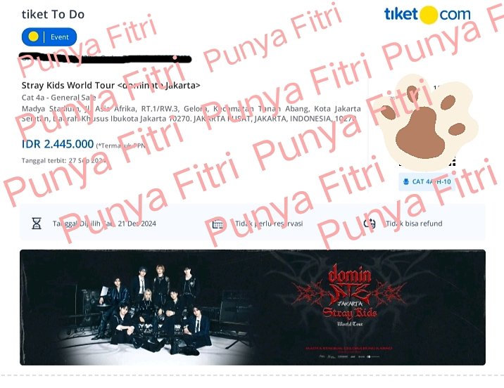ykim22's tweet photo. WTS tiket STRAY KIDS  dominATE in jakarta

Cat 4a row H (QN belasan)
DP/dicicil, bisa nego, diurus ampe jadi WB. Silahkan dm

#straykids #dominATE_JAKARTA #wts #wtb https://t.co/VZKBX1eoiP