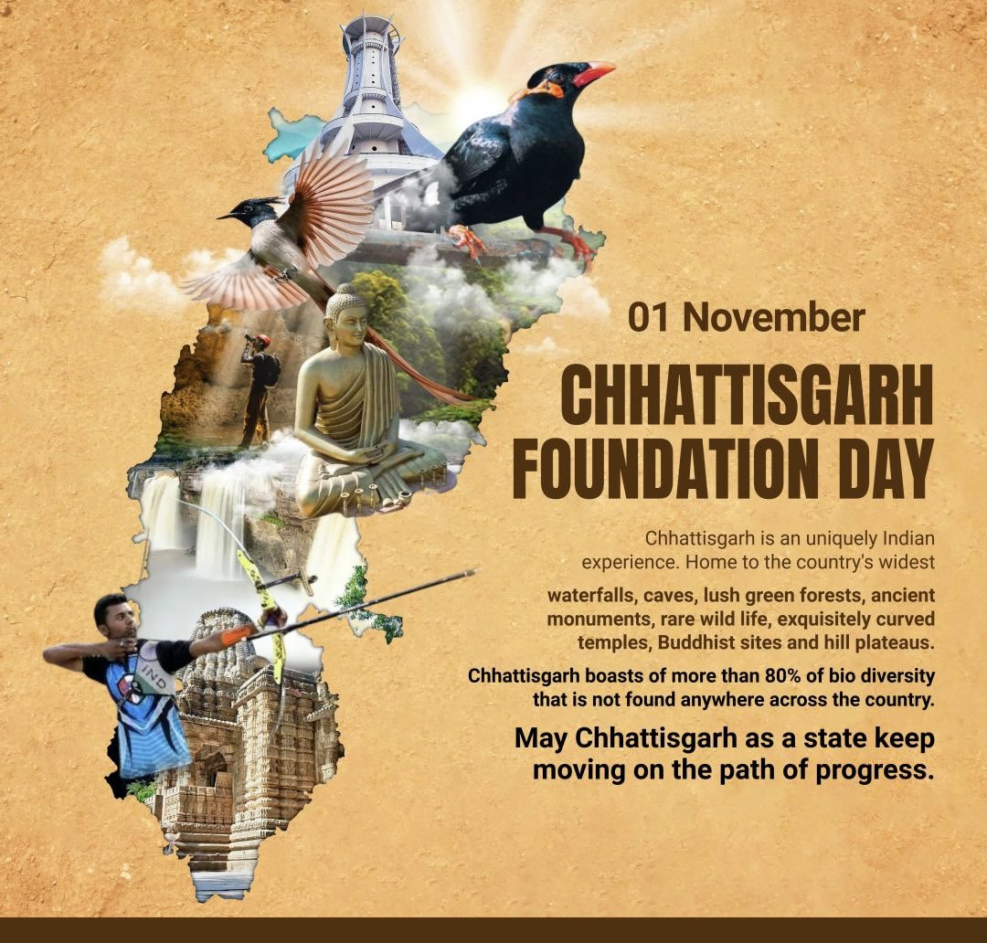 AkashPandey_in's tweet photo. छत्तीसगढ़ स्थापना दिवस की हार्दिक शुभकामनाएँ। https://t.co/8IhHAjo0pM